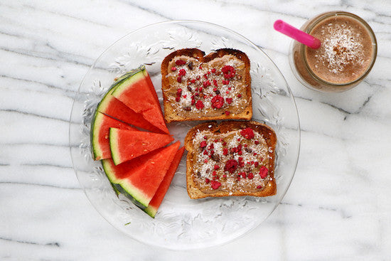 Berry Bliss Toast+Cacao Magic Smoothie Breakfast