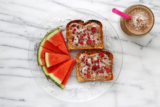 Berry Bliss Toast+Cacao Magic Smoothie Breakfast